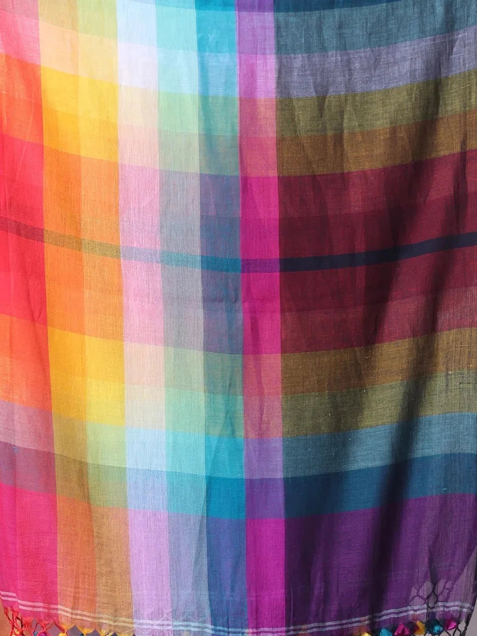 Black Color Block Cotton Saree | Designer Sarees India