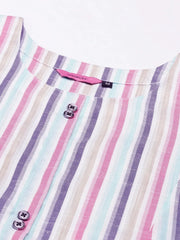 Women's Multi Striped Straight Kurta-SKC-3350-2-Multi