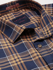 Men Navy Checked Casual Shirt-ALMACHECKS-84-Navyblue