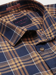 Men Navy Checked Casual Shirt-ALMACHECKS-84-Navyblue