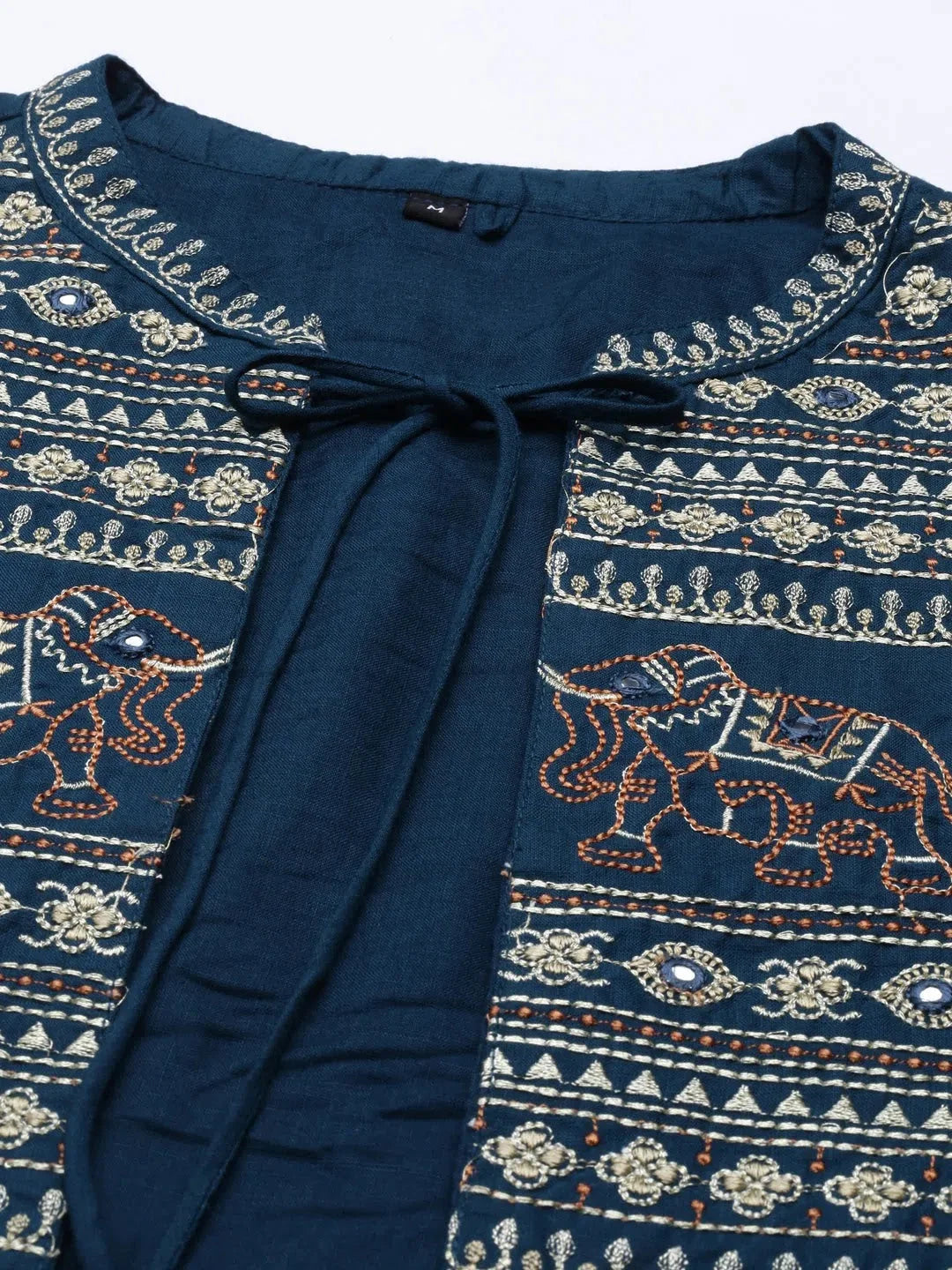 Blue Embroidered Anarkali Kurta for Women | Cotton Anarkali