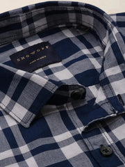 Men Blue Checked Casual Shirt-DALTONCHECKS-4096-Blue