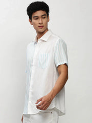 Men White Striped Casual Casual Shirts-TOYOSTRIPE-78-White