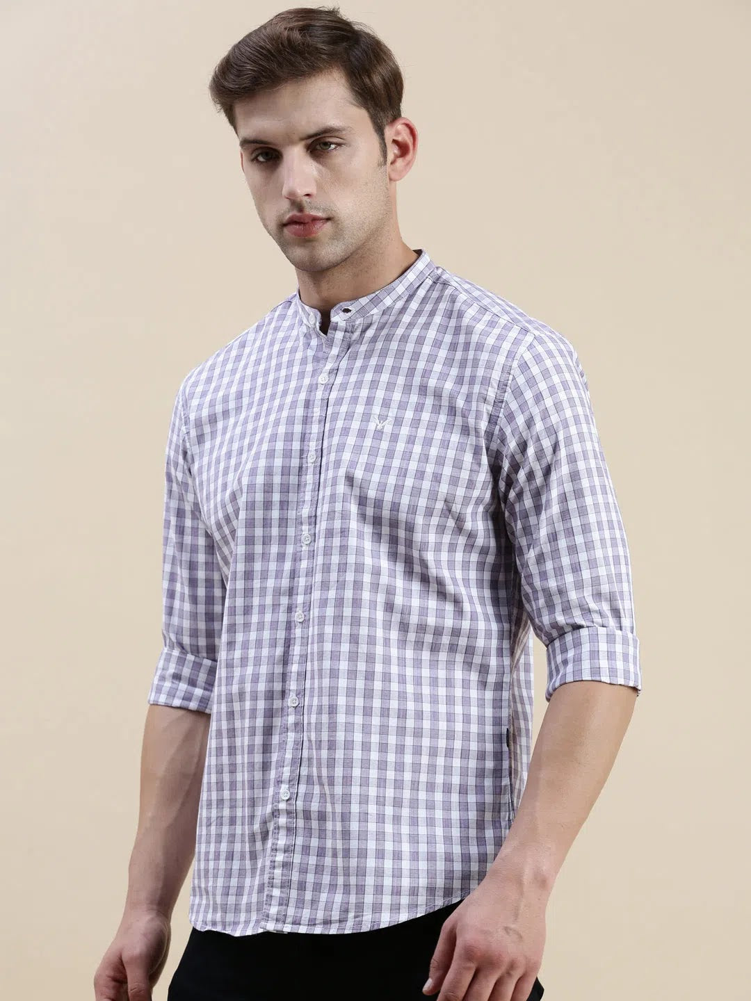 Purple Checkered Mens Shirt - DesiQlo Cotton Casual Shirt