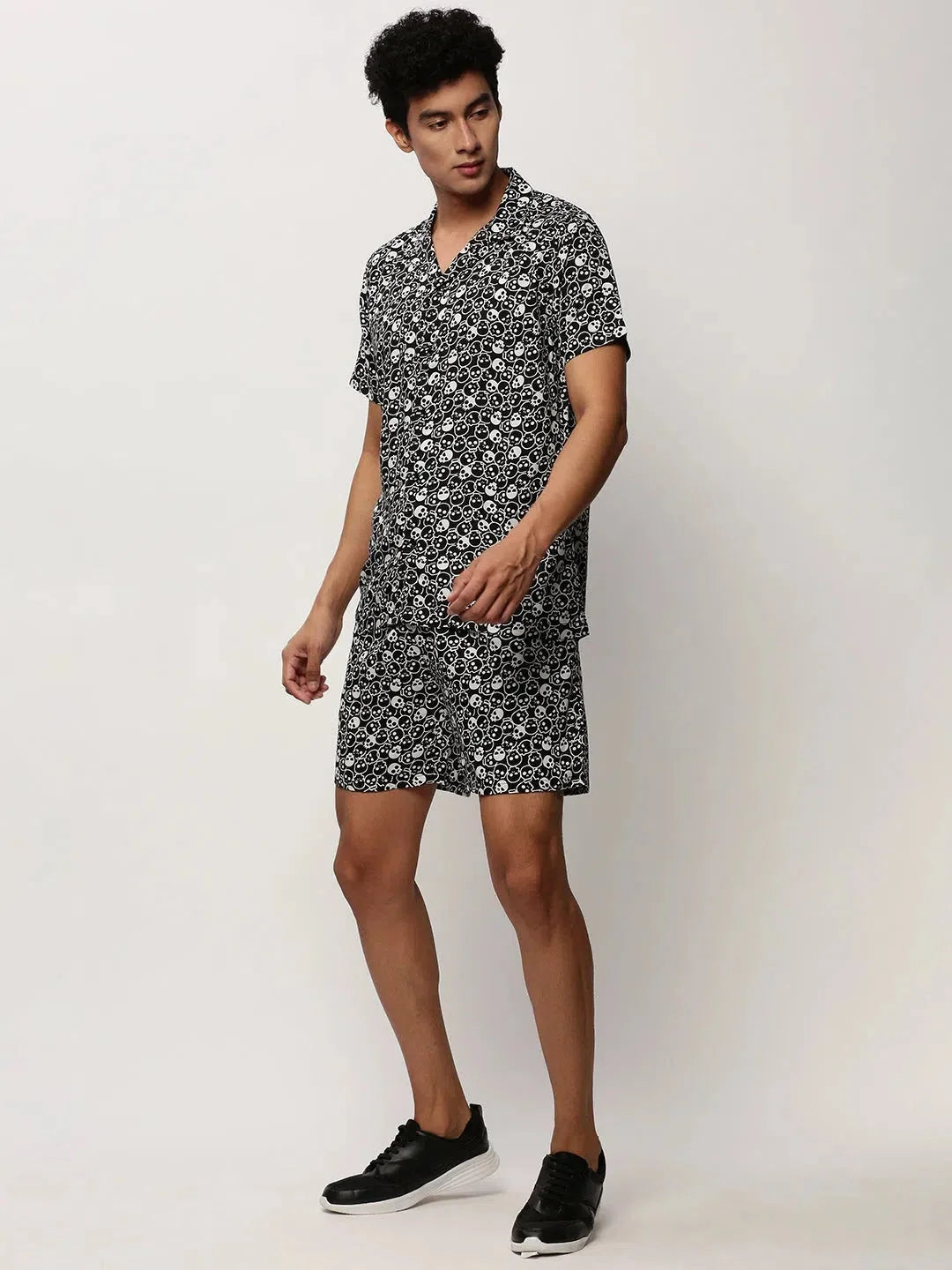 Black Printed Co ord Sets Men - Casual Two Piece Sets Online