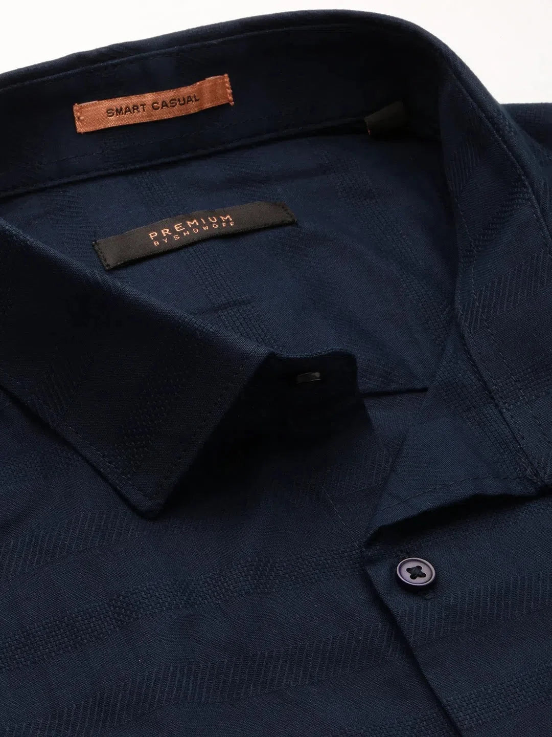 Navy Striped Mens Shirt - DesiQlo Cotton Casual Shirts