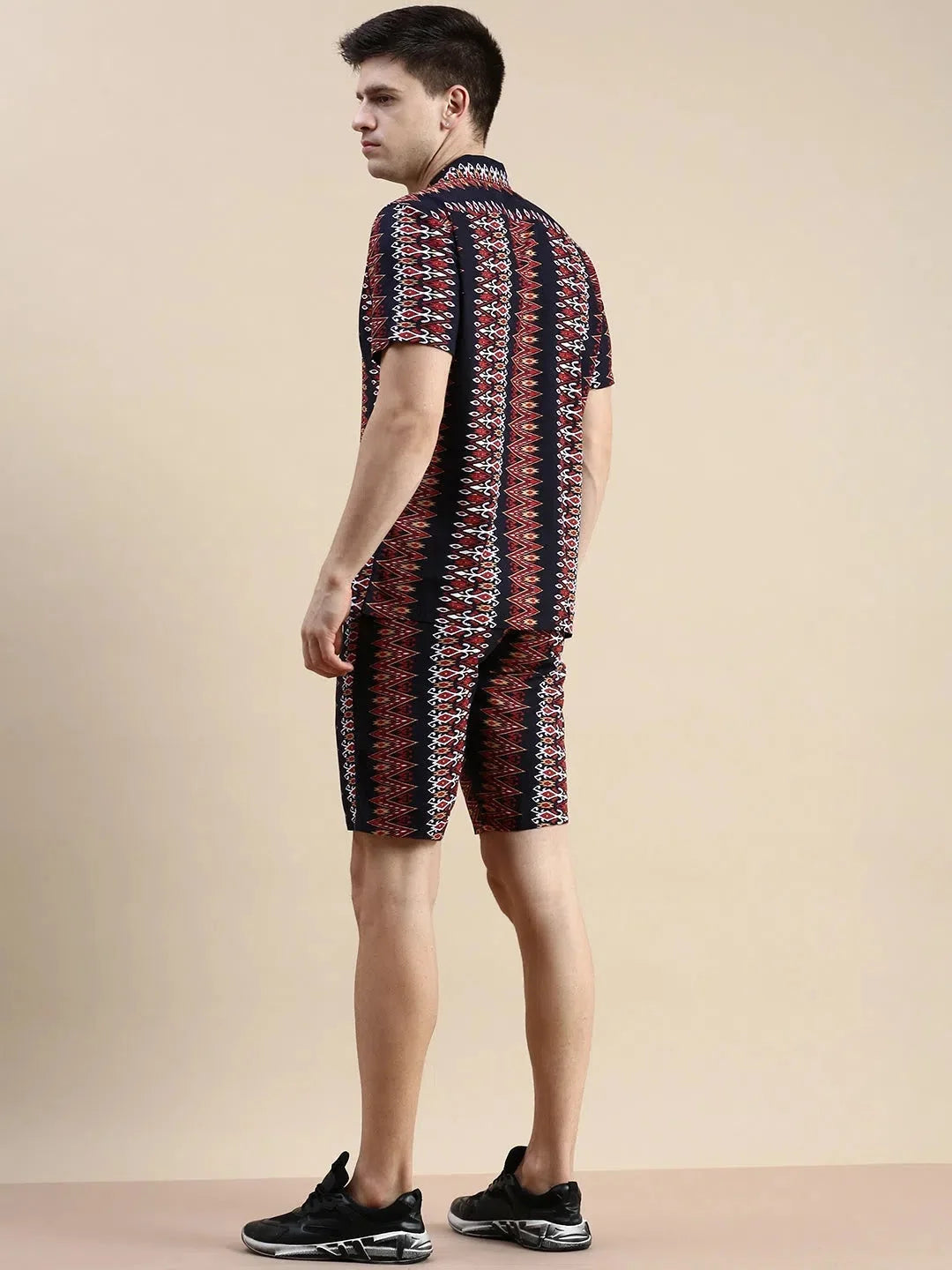 Black Printed Casual Co ord Set for Men | Mens Two Piece Sets