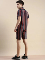Men Black Printed Casual Co ord Set-BLACKBERRY-1688-Black
