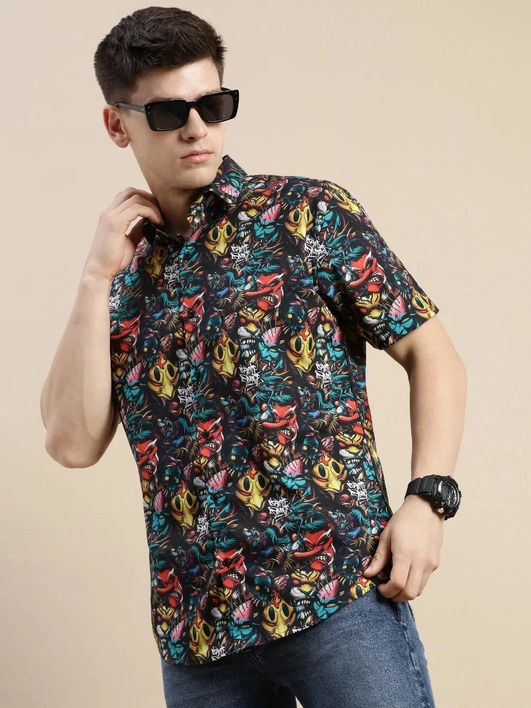 Multi Graphics Mens Shirt | Printed Shirt by DesiQlo