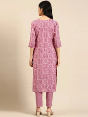 Women's Purple Printed Kurta SetKC-3364-Violet