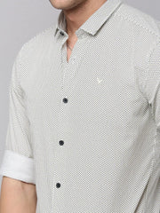 Men Cream Printed Casual Shirt-TKTPRINT-114-Cream