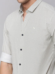 Men Cream Printed Casual Shirt-TKTPRINT-114-Cream