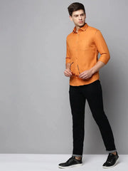 Men Orange Solid Casual Shirt-PRO-ETWILL-4679-Orange