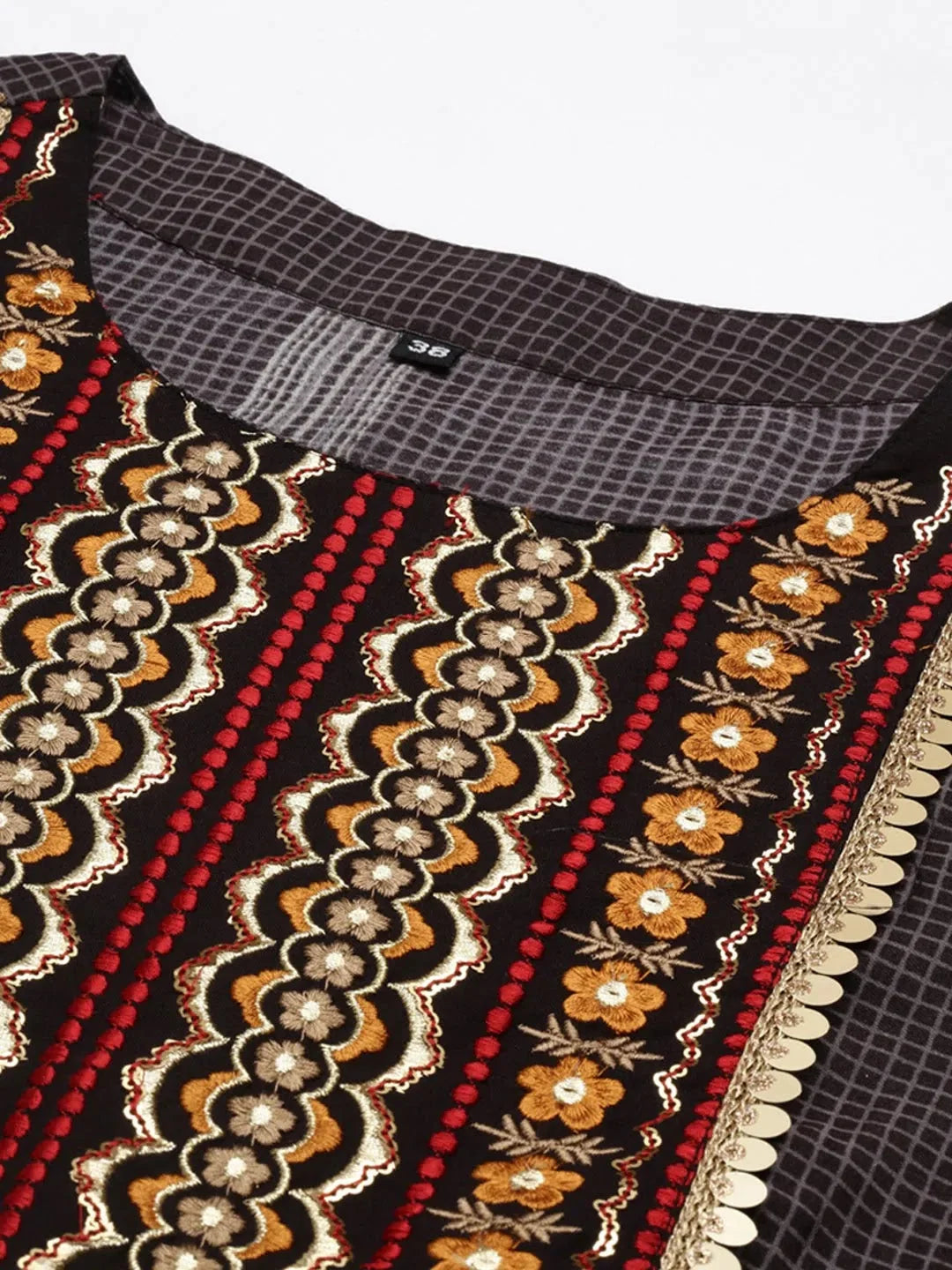 Grey Checked Cotton Kurta Set | Women's Indian Kurta Sets