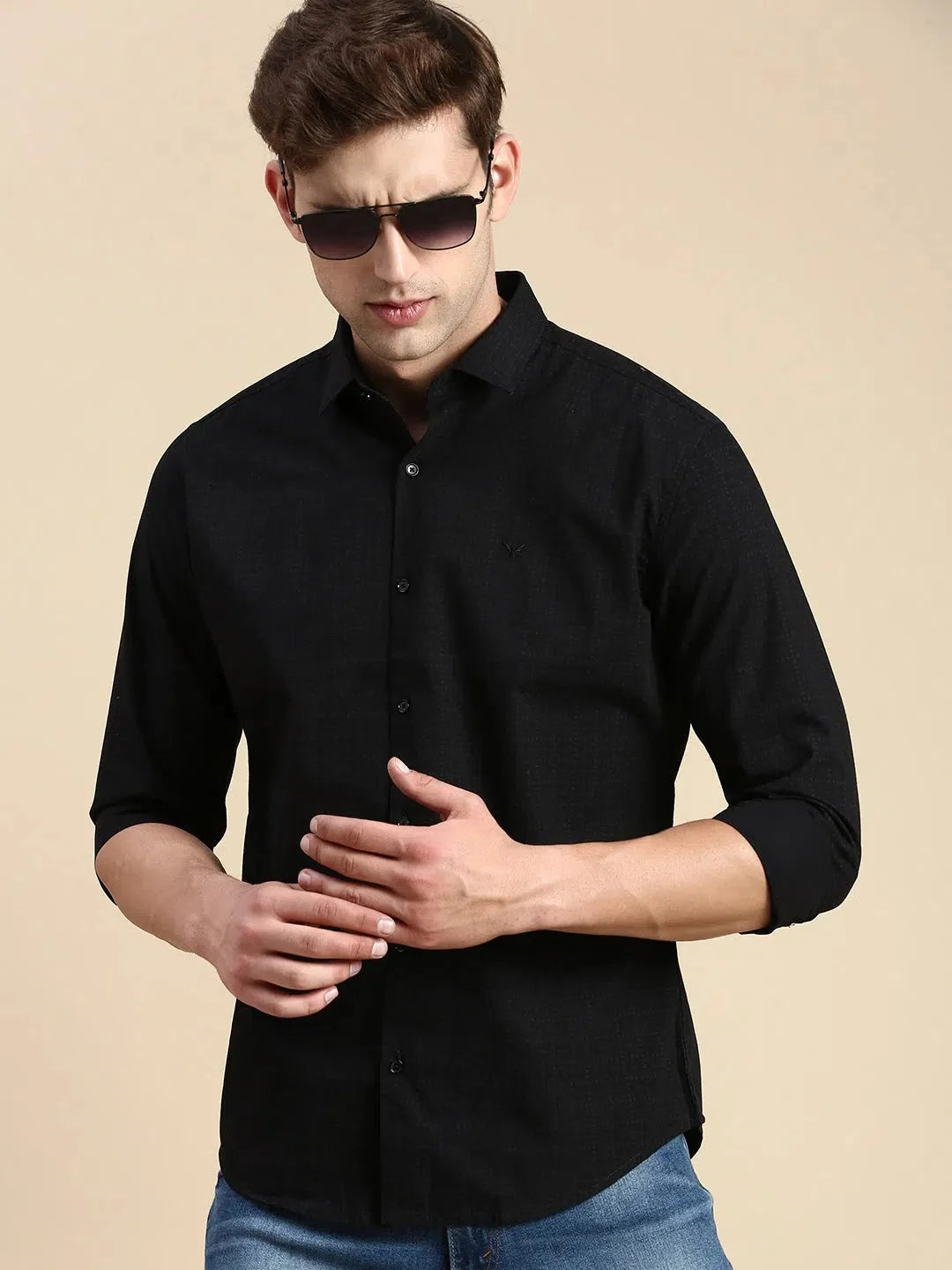 Black Checked Mens Shirt - DesiQlo Cotton Casual Shirts