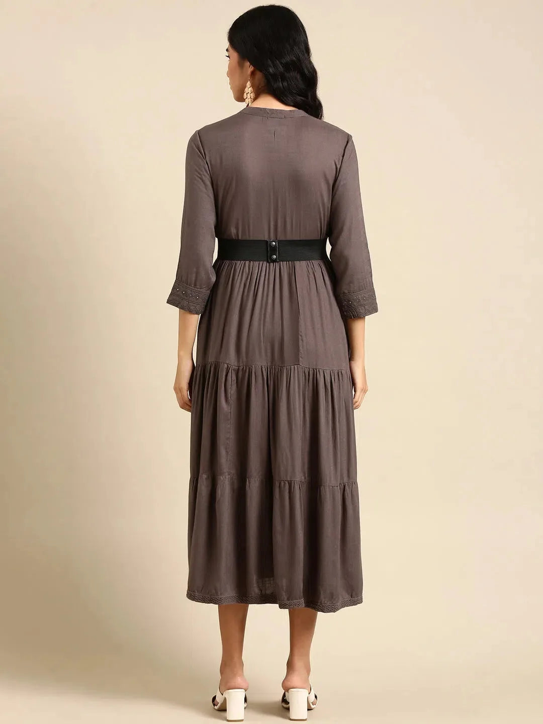 Grey Solid Anarkali Kurta - Viscose Anarkali Suits for Women