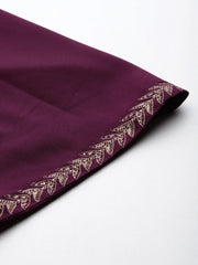 Burgundy & Gold Printed Plus Size Ethnic Co-ords-AP-AHBLSKJK-COMBO-572