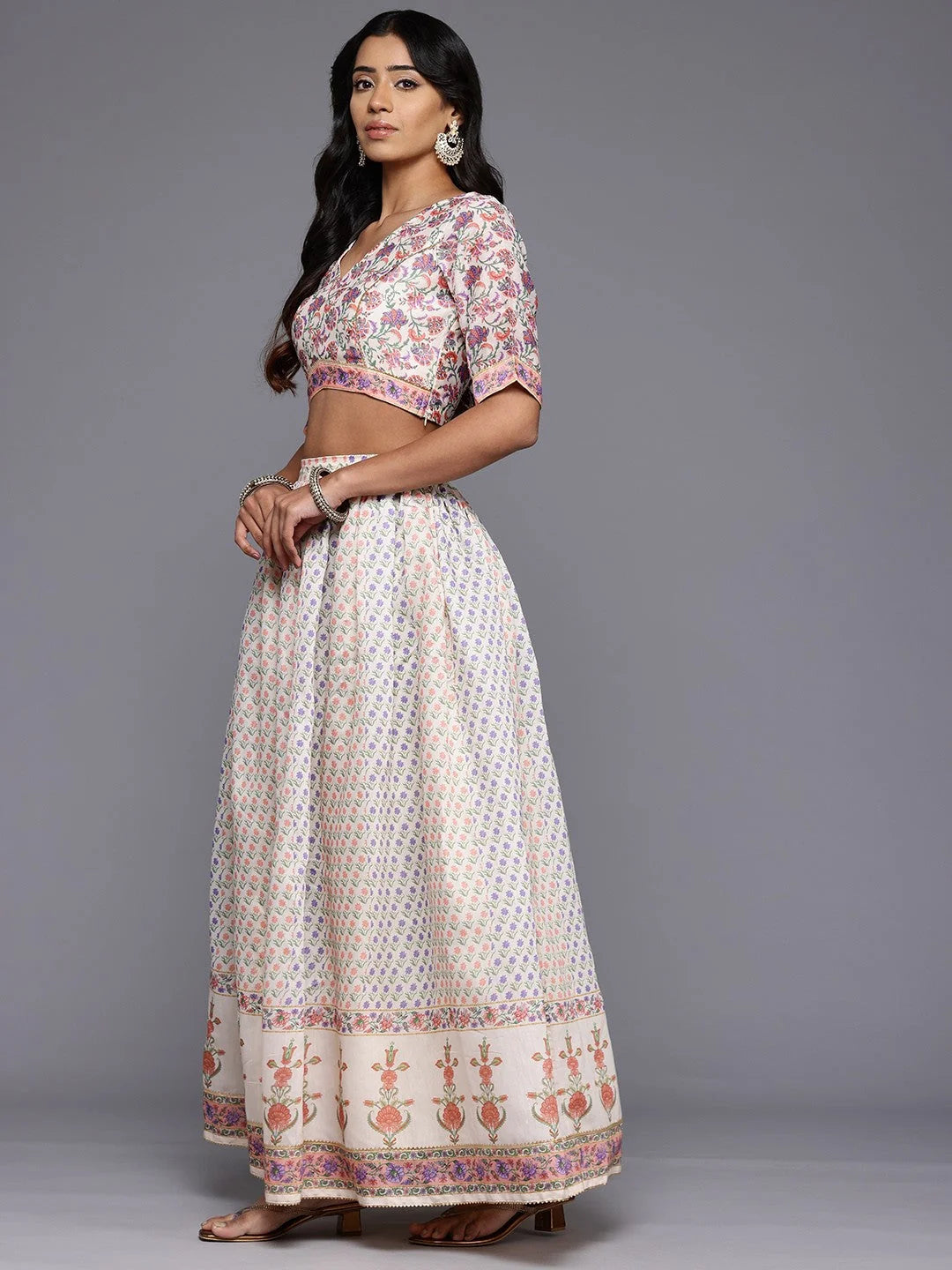 Ready to Wear Women's Printed Lehenga & Blouse with Dupatta