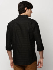 Men Black Striped Casual Casual Shirts-GLANZAPLAIN-5328-Black