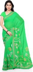 Green Printed Chiffon Saree