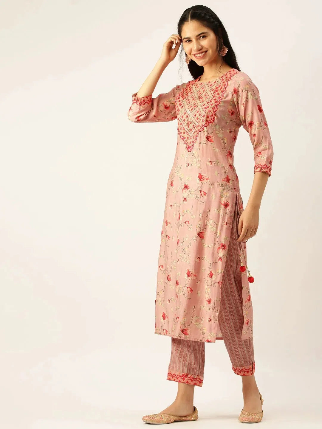 Purple Floral Designer Kurta Sets | Women's Indian Kurta Sets