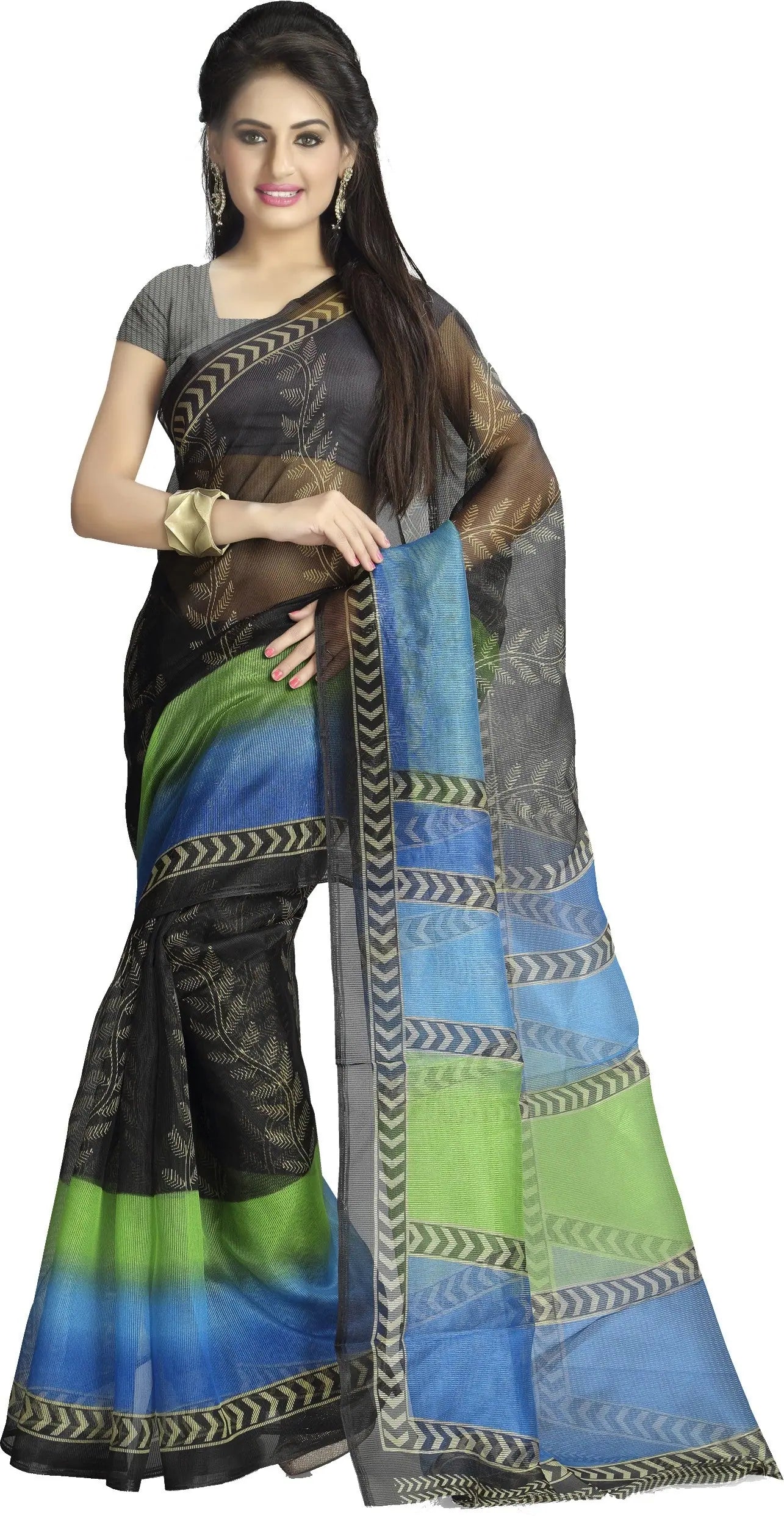 Multicolor Printed Cotton Saree | Designer Sarees India