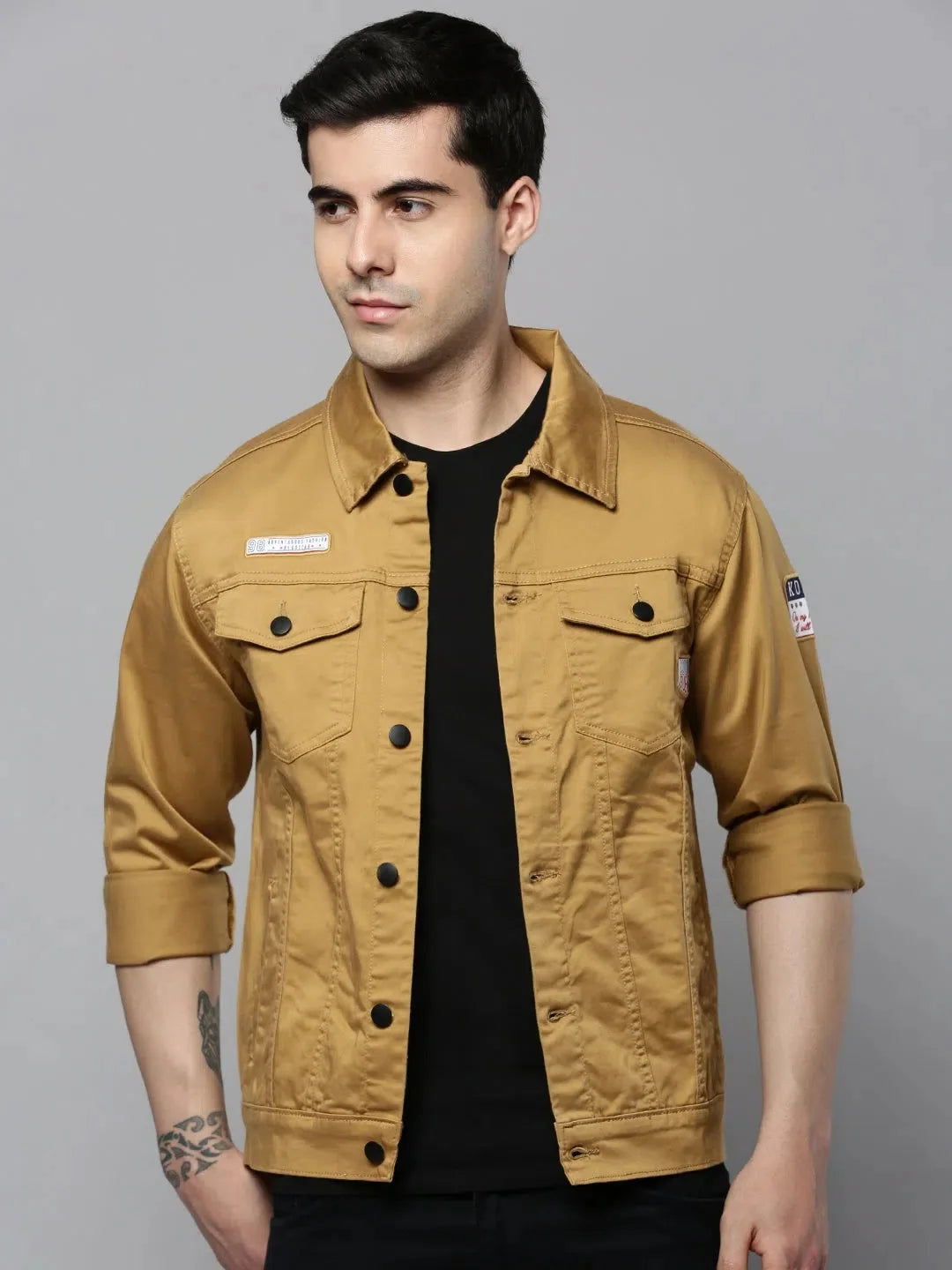Trendy Beige Solid Mens Shirt - Casual Cotton Shirt | DesiQlo