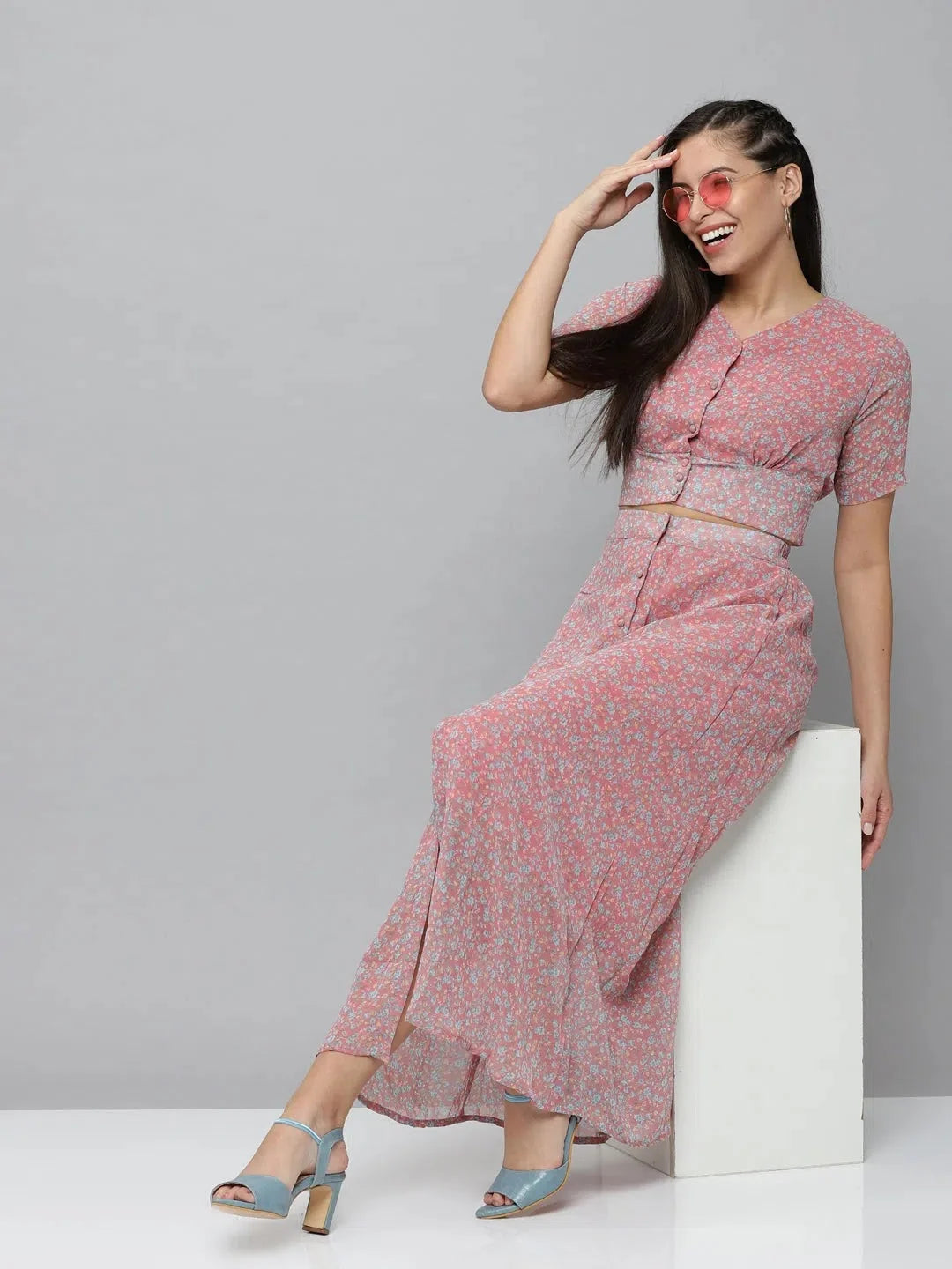 Pink Printed Co Ord Sets for Women | Trendy Two Piece Sets