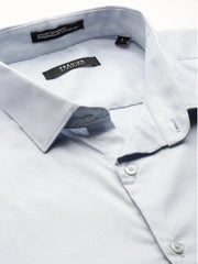 Men Blue Solid Casual Casual Shirts-TAVANTAPLAIN-5511-Blue