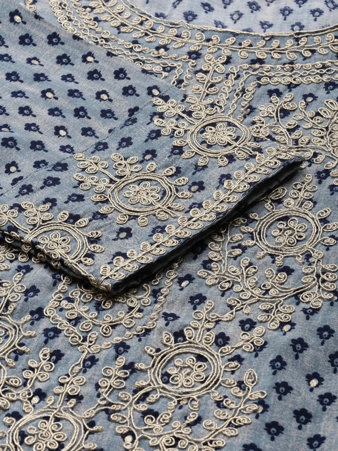 Blue Printed Cotton Kurta - Women's Indian Kurtis Collection