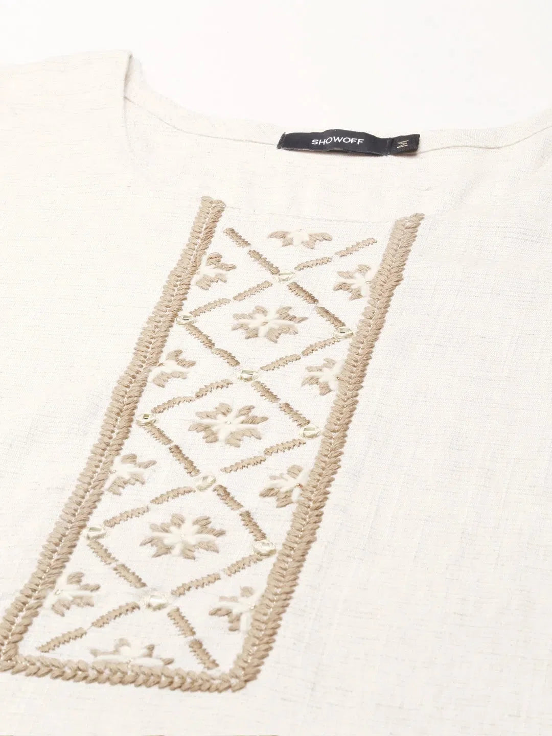 Off White Printed Cotton Kurta | Indian Kurta Ladies Fashion