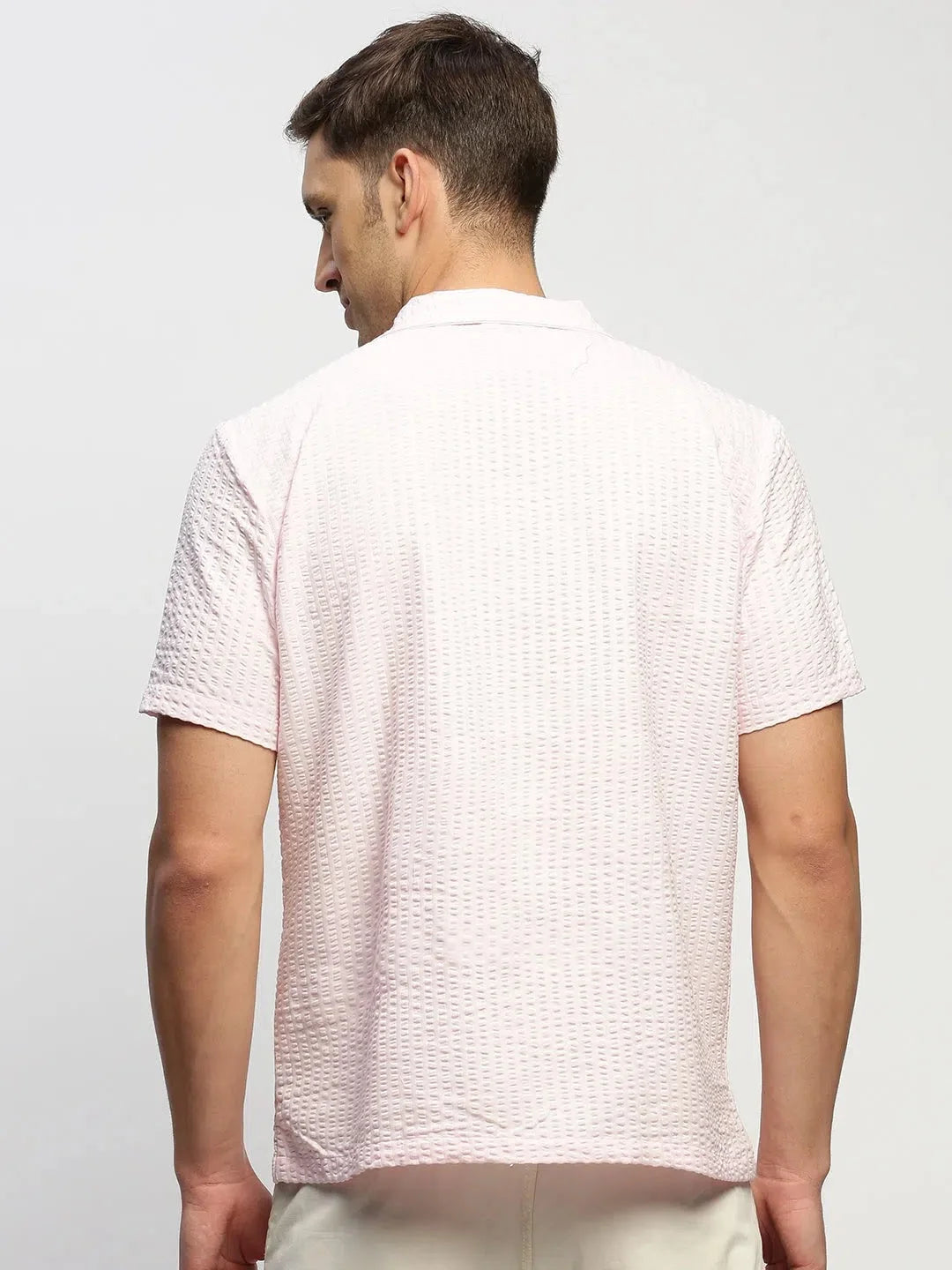 Men's Pink Solid Cotton Shirt | DesiQlo Formal Shirts