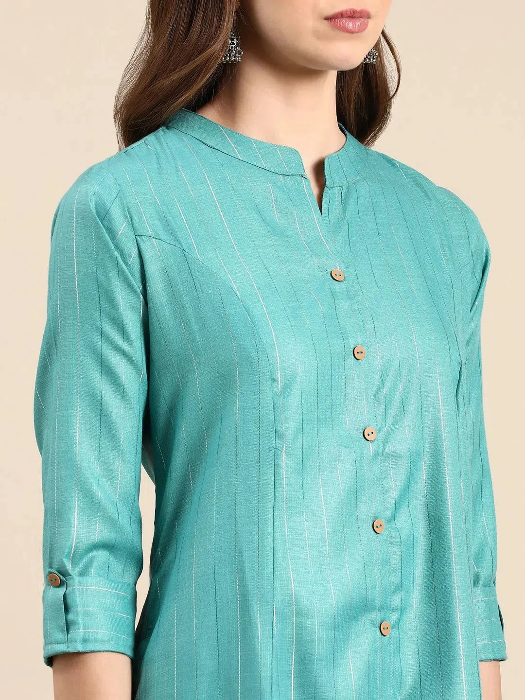 Sea Green Solid Kurta - Modern Indian Kurta Ladies Collection