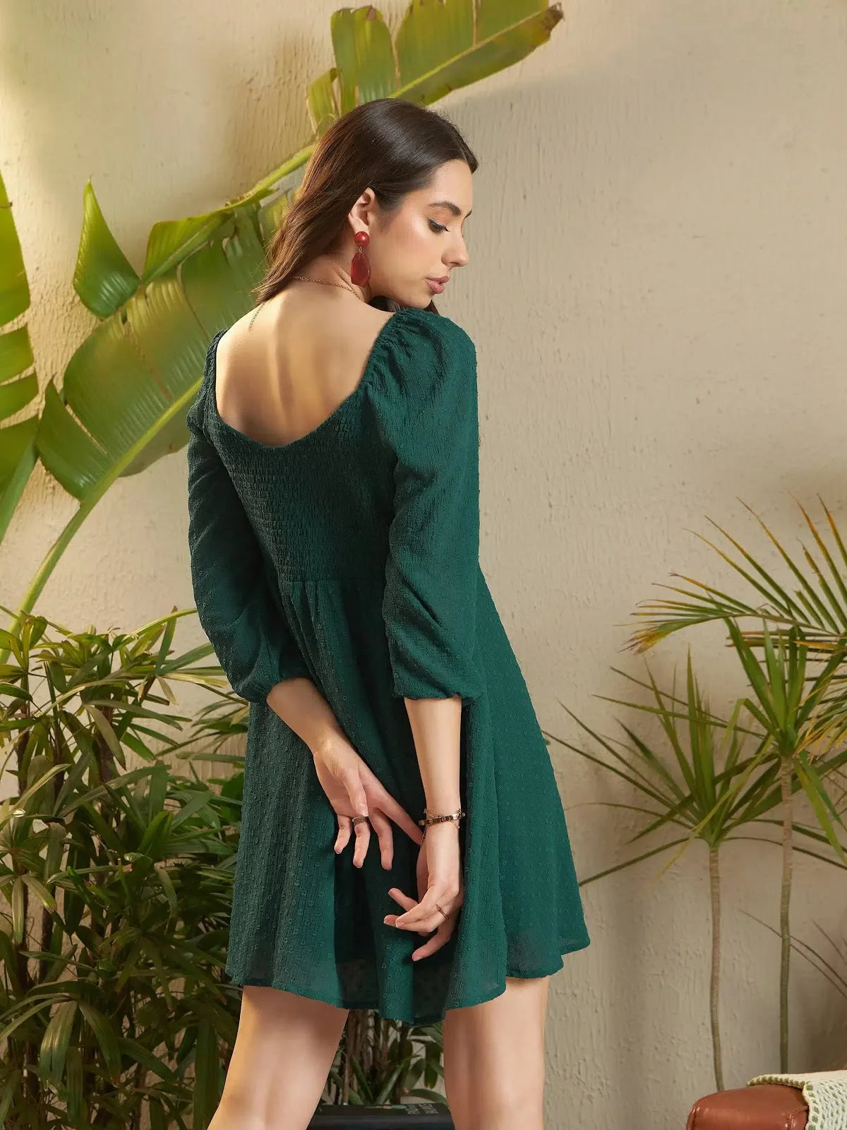 Teal Dobby Skater Dress - Women's Western Wear & Clothing