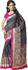 Multicolor Printed Tussar Silk Saree-Tussarsilk1001a-Standard