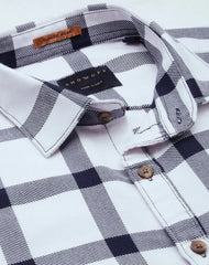Men White Checked Casual Shirt-WILLACHECKS-99-White