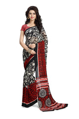 Black Printed Georgette Saree-PC1148a-Standard