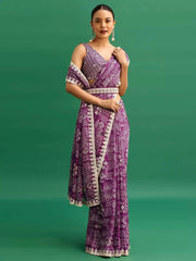 Crepe Saree for Women - Purple | MLWSHSA9003PUP