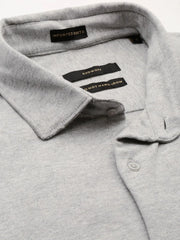 Men Grey Solid Casual Shirt-SAATVIKKNITS-4453-Greymelange