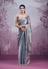 Silk Blend Saree for Women - Grey | MLWSHSA9020GRY