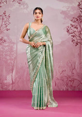 Silk Blend Saree for Women - Green | MLWSHSA9023PSG