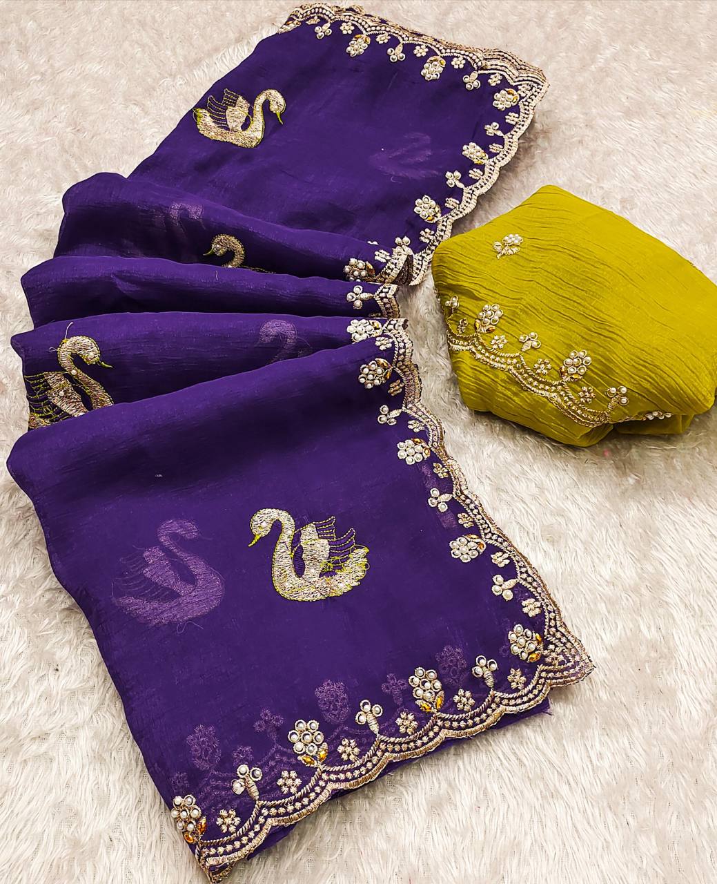 Chiffon Saree for Women - Purple | MLWSHSA9029PUP | DesiQlo