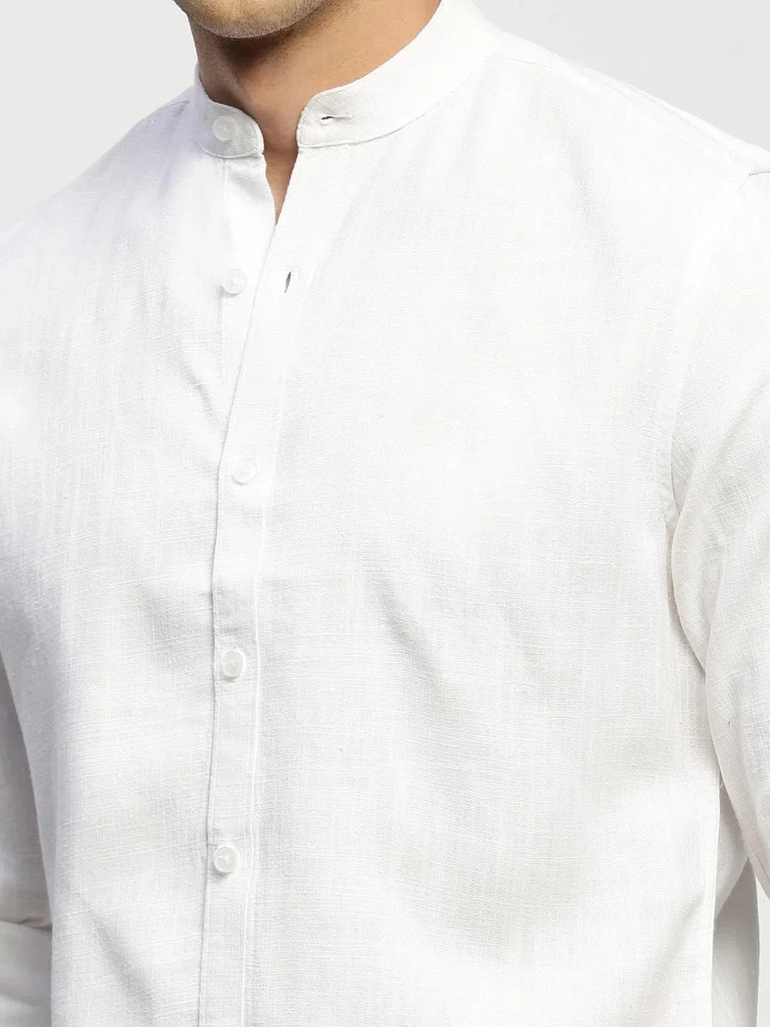 White Solid Cotton Mens Shirt - Classic Style | DesiQlo