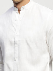 Men White Solid Shirt-DINAH-1681-White