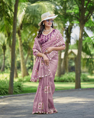Silk Blend Saree for Women - Pink | MLWSHSA9040PNK