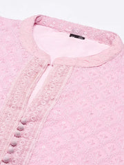 Women's Pink Embroidered Kurta SetKC-3334-Pink