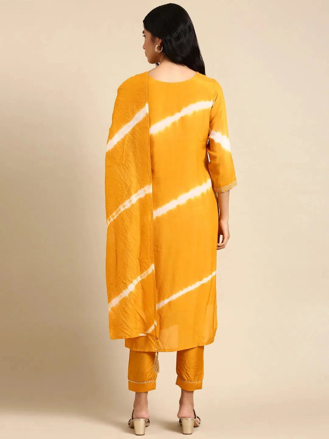 Yellow Tie Dye Women's Kurta Set | Indian Kurta Sets