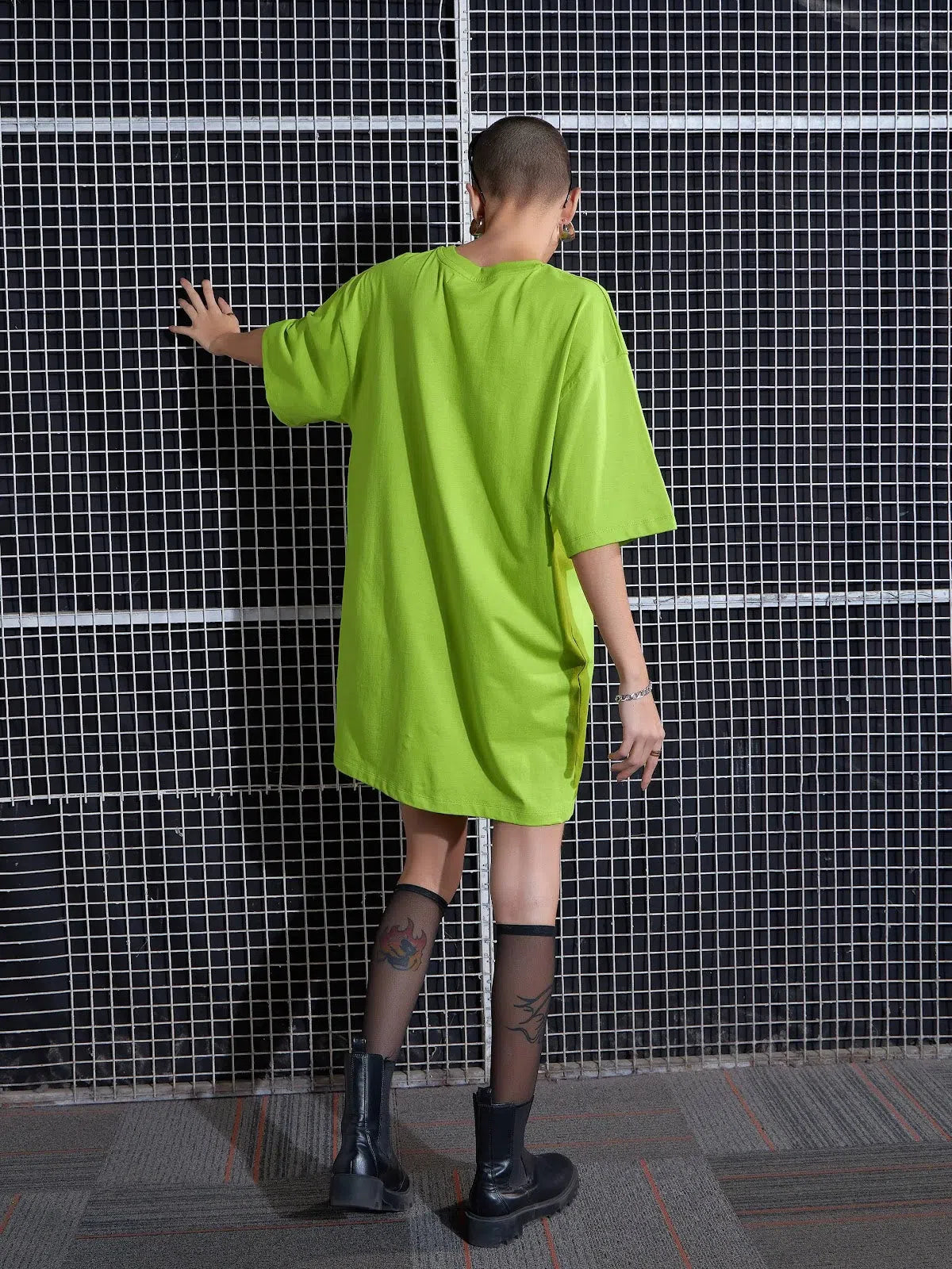 Oversized T-Shirt Dress - Green TALLYDEGA Women's Dress