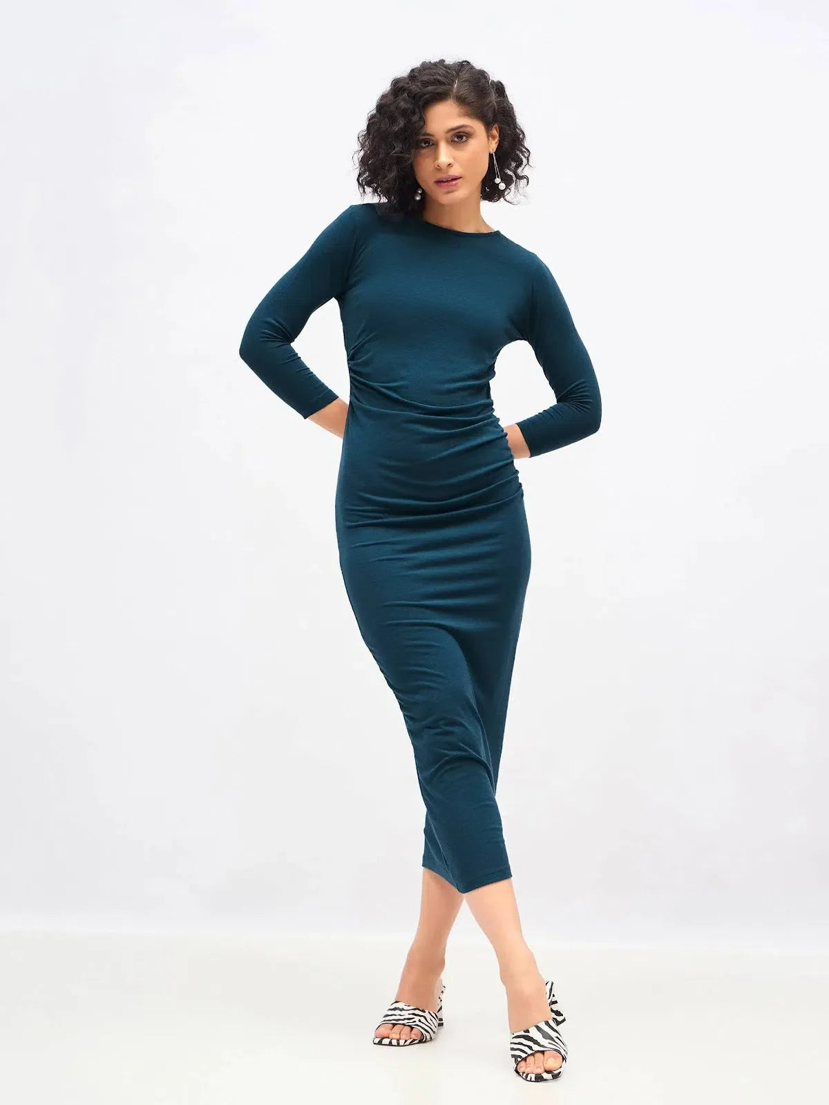designer ruched dress Size S Blush Cut-outs Ruched Designer Dress