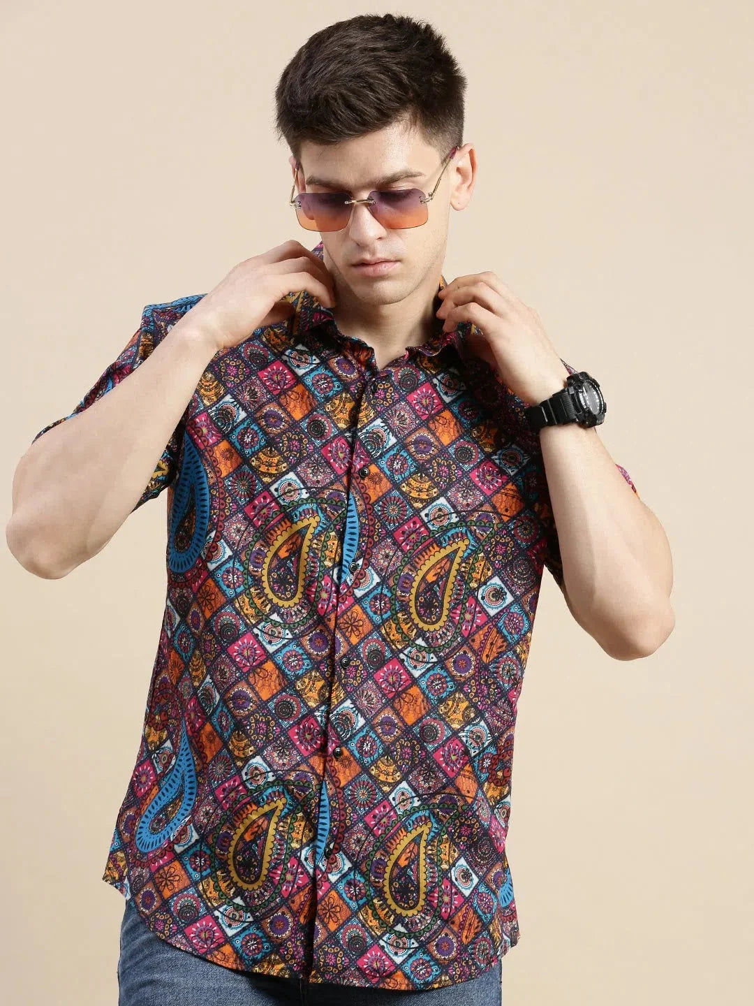 Men Multi Printed Casual Shirt-GALLERLA-1735A-Multi